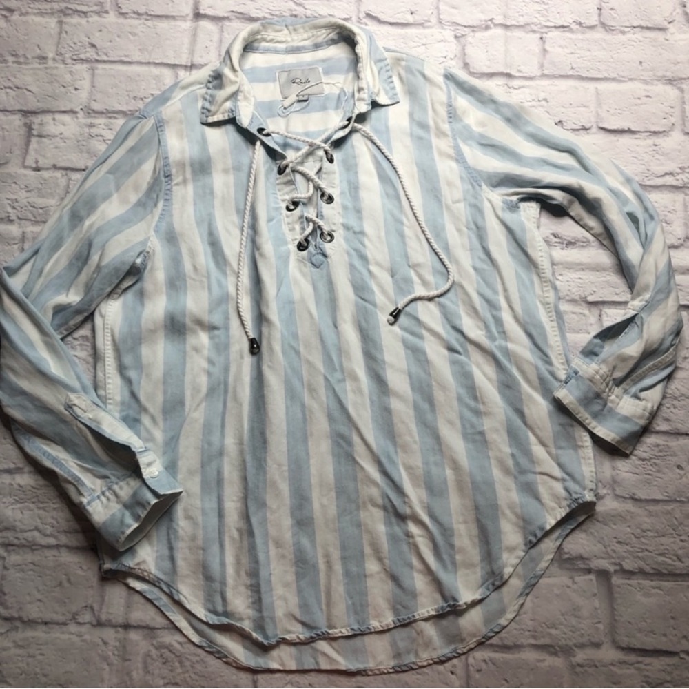 Rails Uli Lace Up Nautical Stencil Tunic Top Long… - image 5